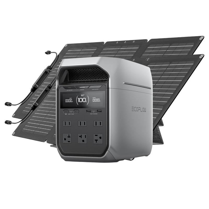 Serie DELTA 3, batería LFP de 1 kWh para respaldo doméstico, camping y generador solar para caravanas (panel solar opcional) con entrada solar de 500-1000 W, generador eléctrico + UPS
