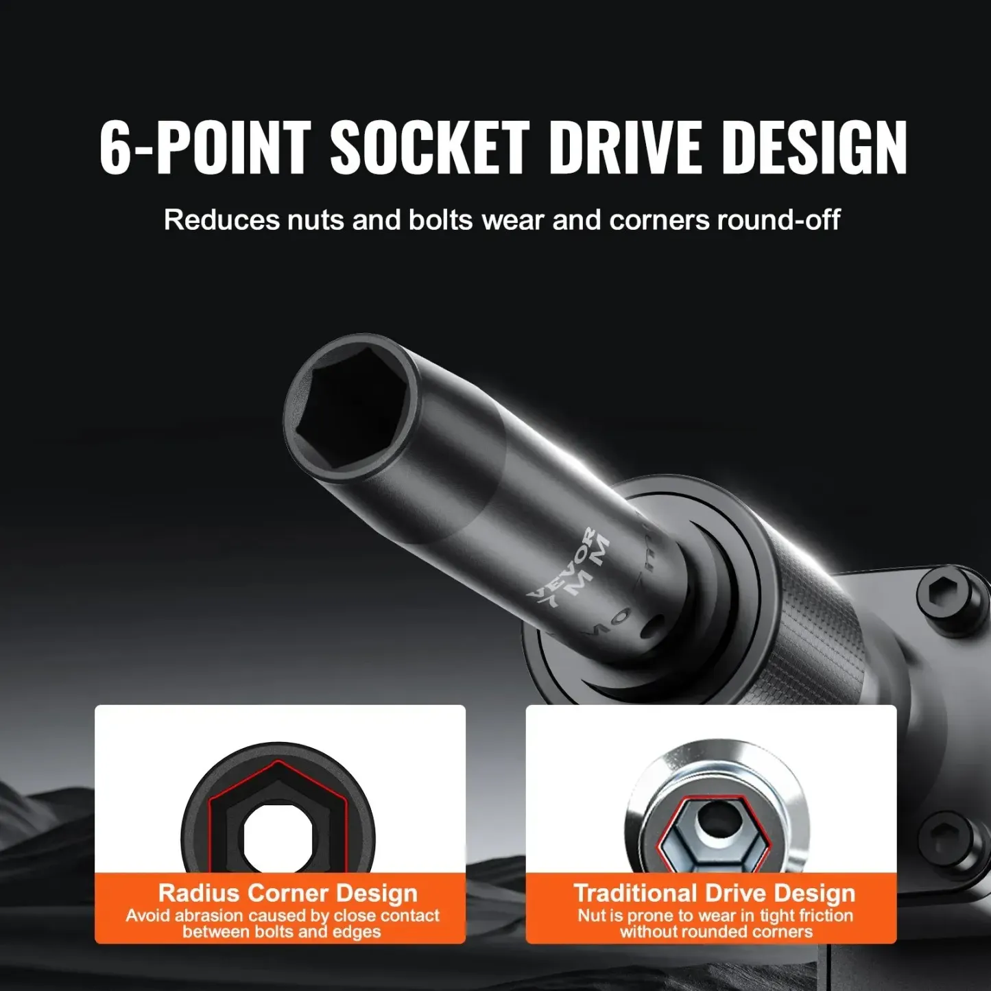 **Juego de Vasos de Impacto de 1/2" de 65 Piezas con Acero Cr-V, Vasos SAE y Métricos de 6 Puntas, Estuche de Almacenamiento para Reparación de Autos.**