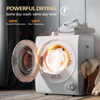 Secadora de ropa compacta de 2,6 pies cúbicos, 850 W