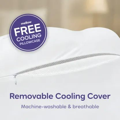 Almohada + Funda refrescante GRATIS: almohada cervical ergonómica de espuma viscoelástica con diseño de doble altura para quienes duermen de lado, boca arriba o boca abajo.