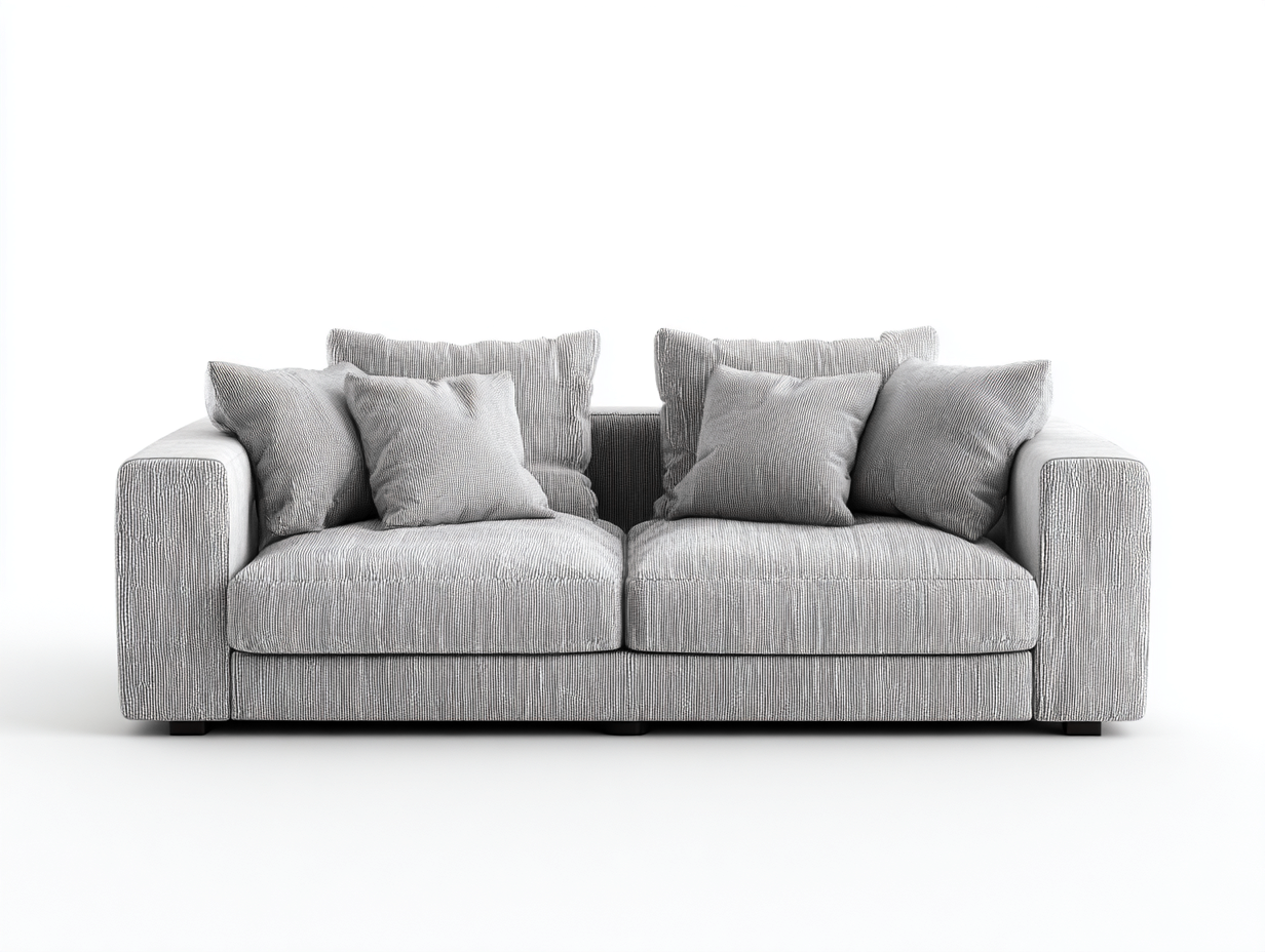 Divano lineare - tessuto - 215x98x86 cm - grigio chiaro - moderno-Corianohaus
