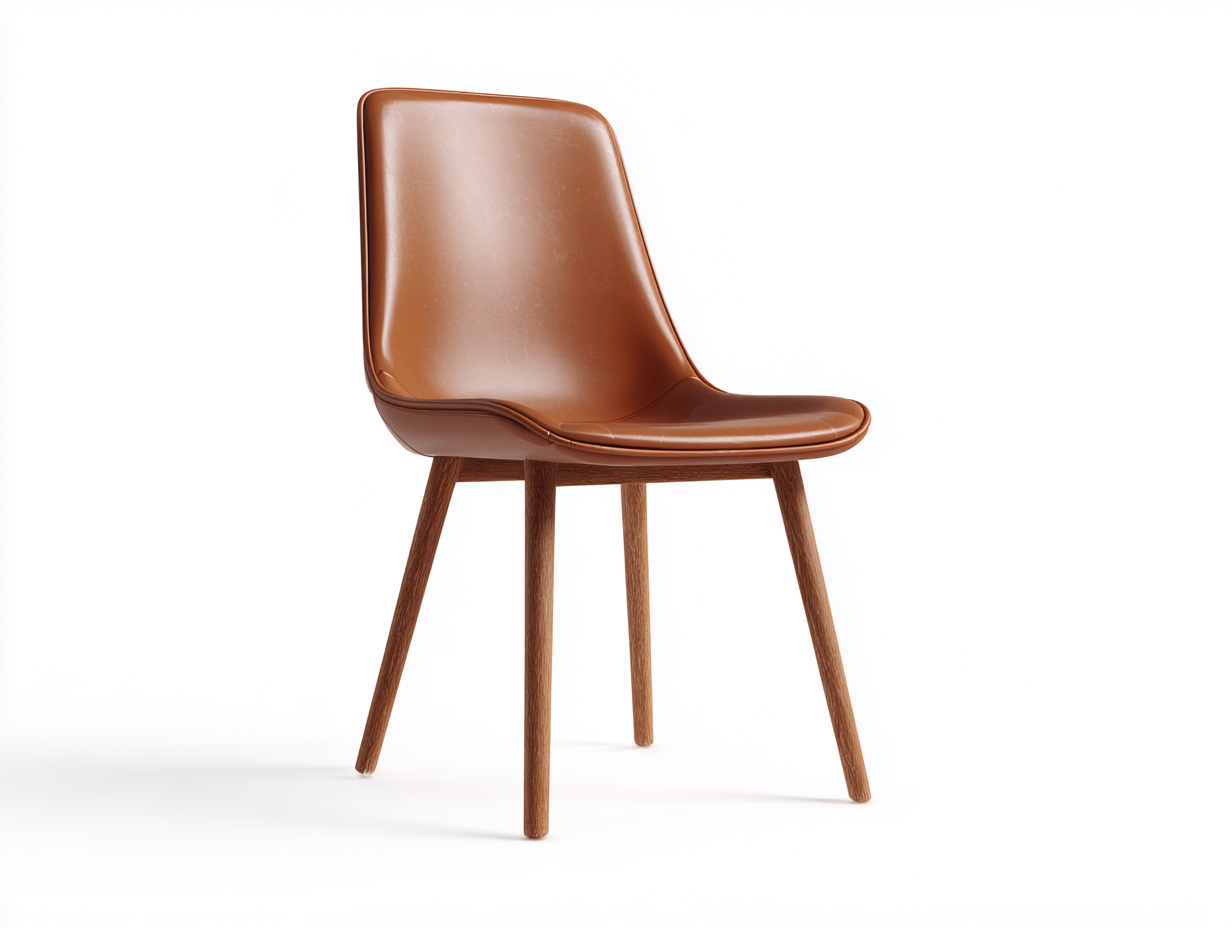 Sedia da pranzo-Pelle sintetica-Legno-56 x 52 x 84 cm-Marrone-Design moderno-Corianohaus