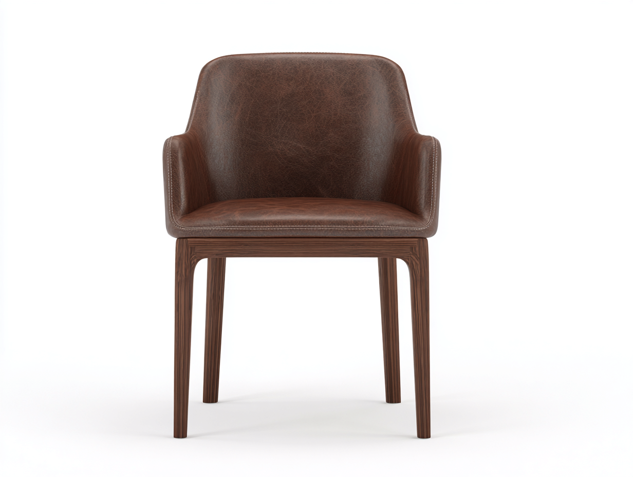 Sedia da pranzo-Pelle sintetica-Legno-60 x 56 x 83 cm-Marrone-Design moderno con braccioli-Corianohaus