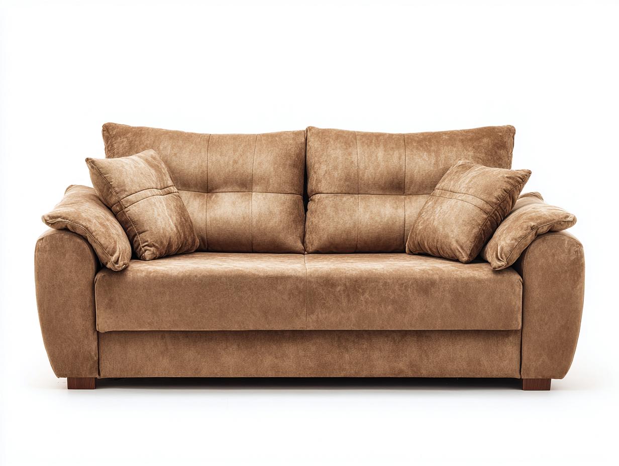 Divano lineare - tessuto - 200x94x88 cm - marrone chiaro - casual-Corianohaus