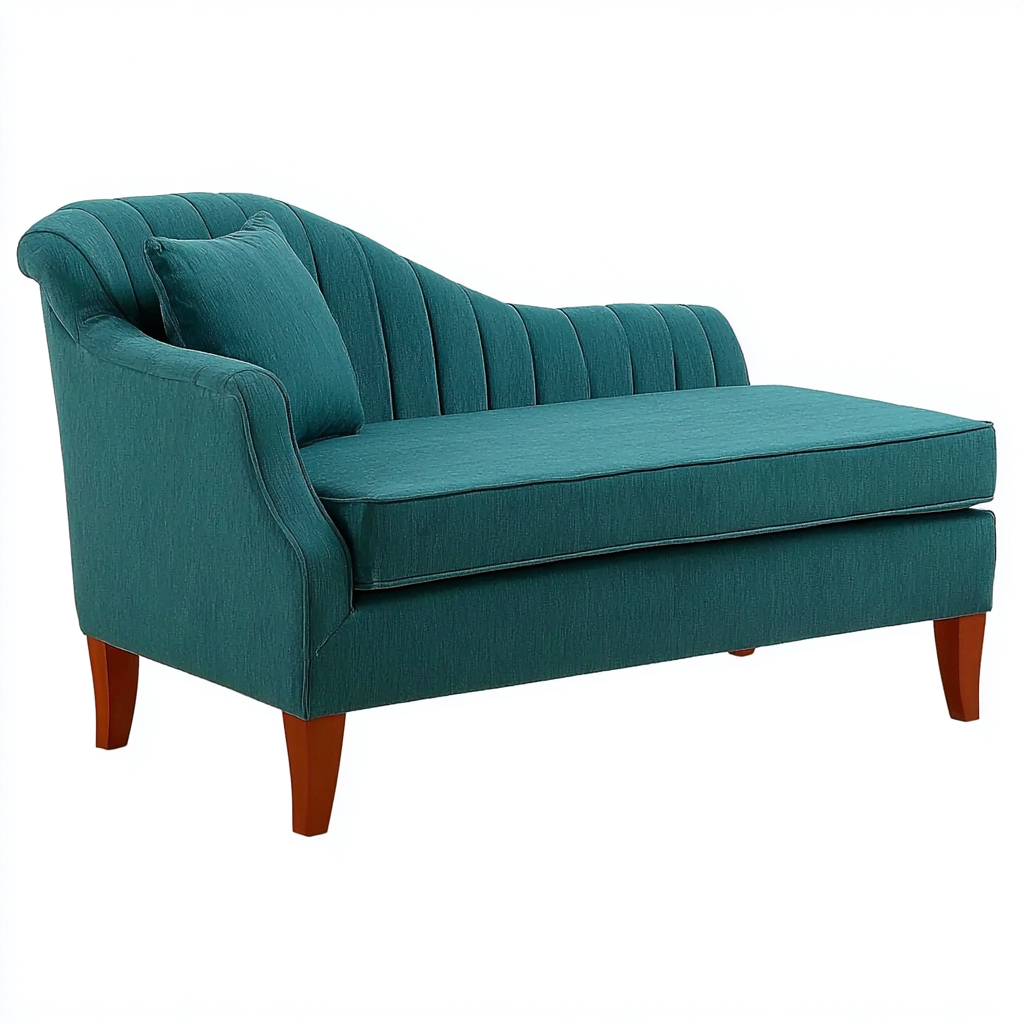 Chaise longue-tessuto-legno-168x74x83 cm-verde petrolio-marrone-stile moderno-Corianohaus