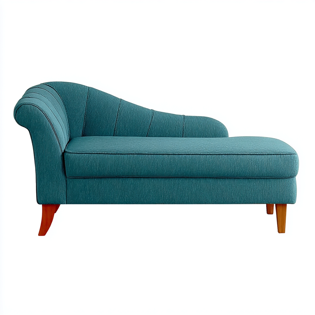 Chaise longue-tessuto-legno-172x73x80 cm-verde petrolio-marrone-stile moderno-Corianohaus