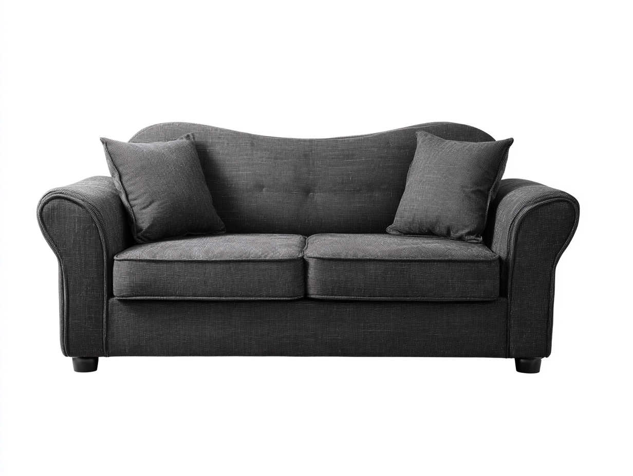 Divano lineare - tessuto - 185x88x82 cm - grigio scuro - classico-Corianohaus