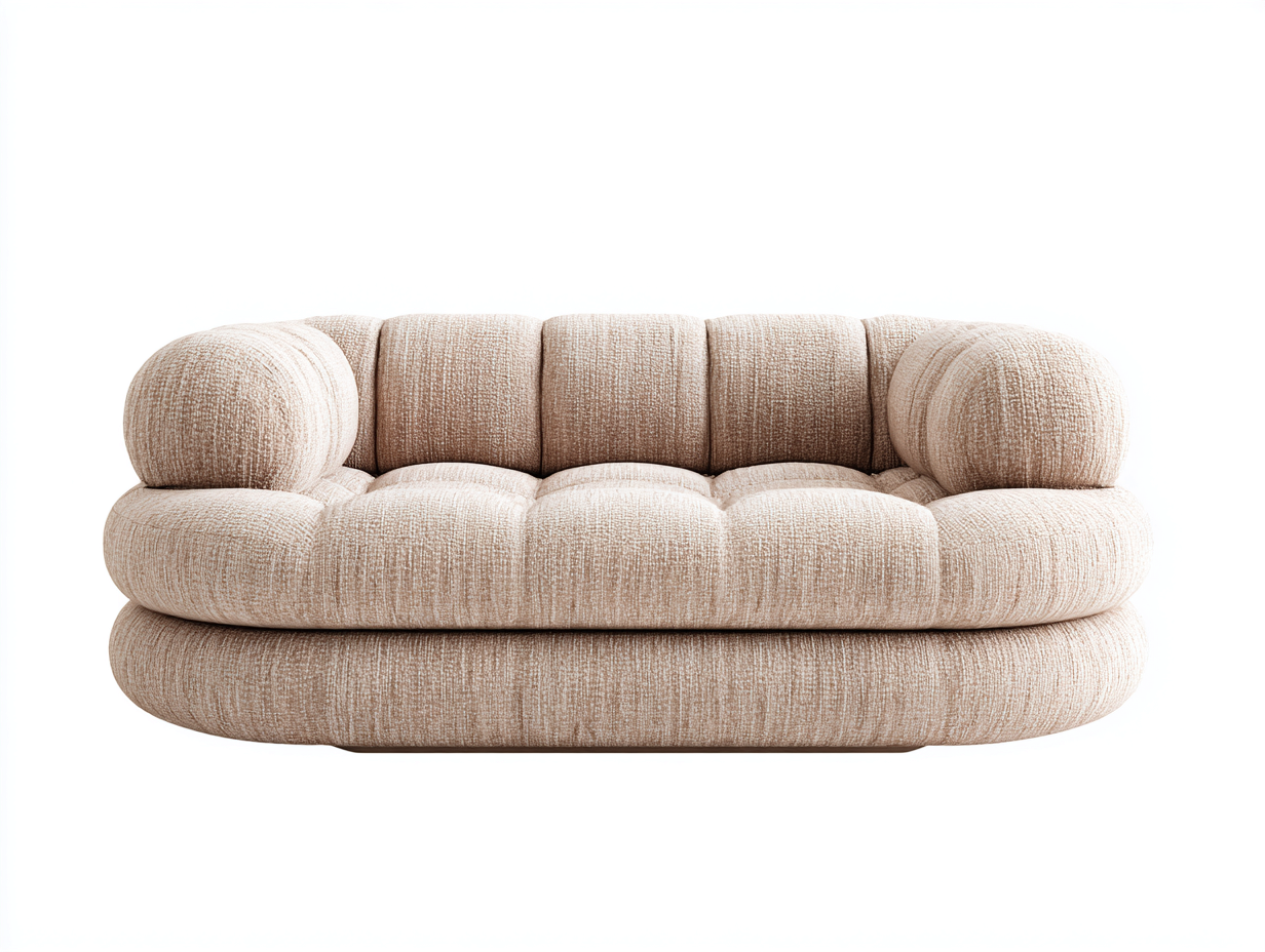 Divano lineare - tessuto - 214x96x76 cm - beige - contemporaneo-Corianohaus