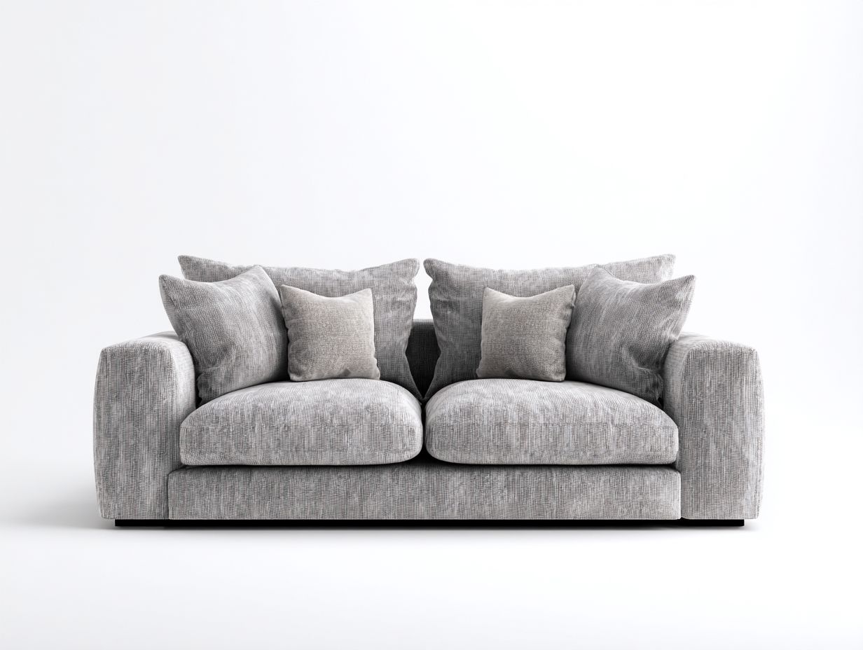 Divano lineare - tessuto - 188x97x80 cm - grigio chiaro - nordico-Corianohaus