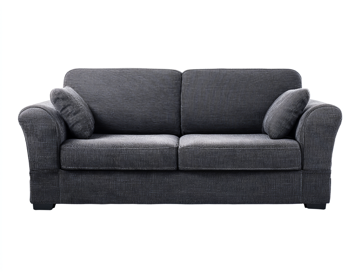 Divano lineare - tessuto - 188x88x82 cm - grigio scuro - classico-Corianohaus