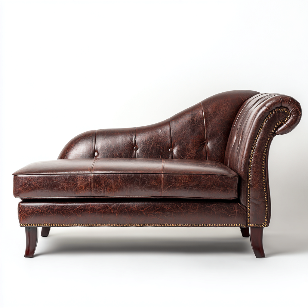 Chaise longue-pelle-legno-179x76x86 cm-marrone-stile classico-Corianohaus