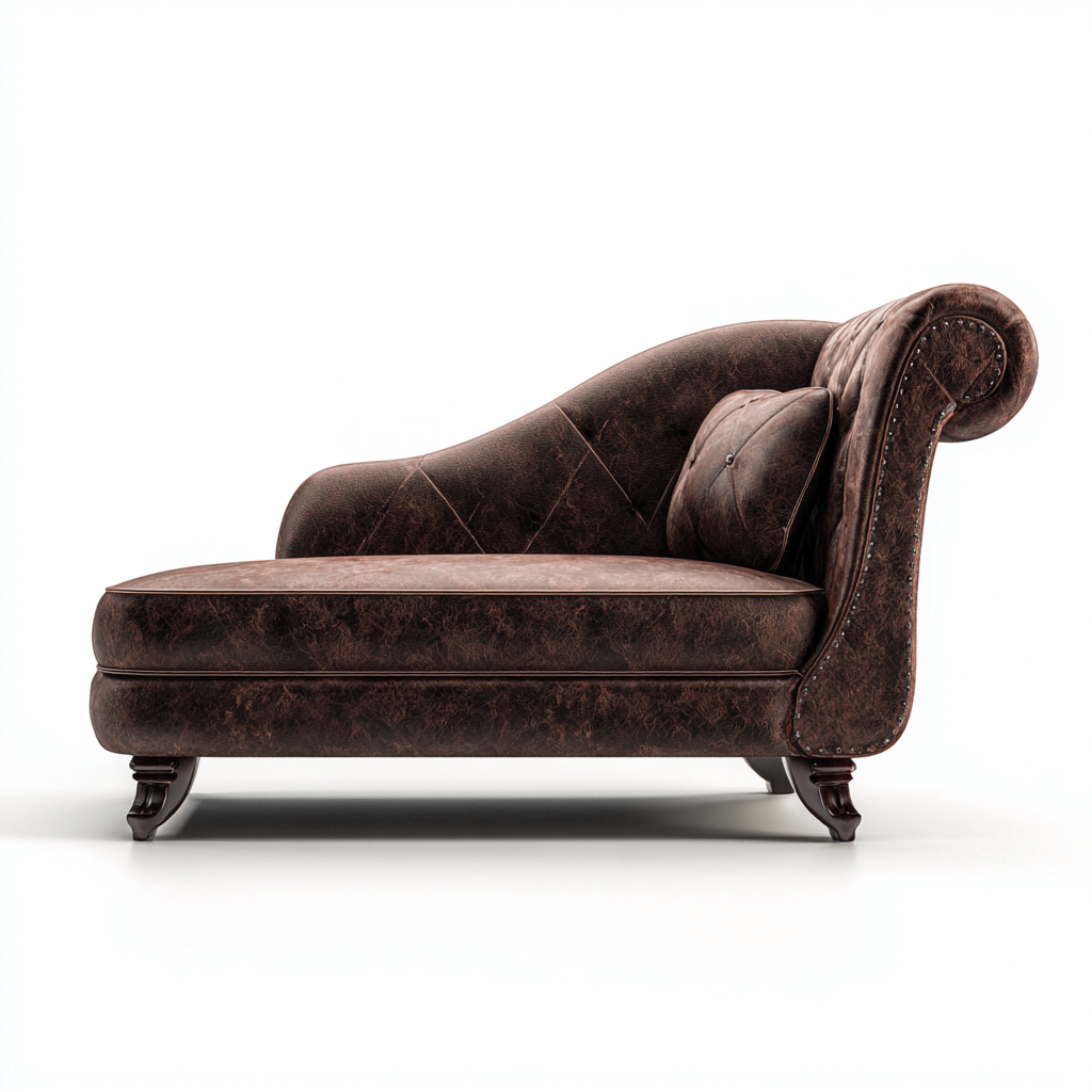 Chaise longue - pelle sintetica-legno-metallo - 170x70x86 cm - marrone scuro - classico-Corianohaus