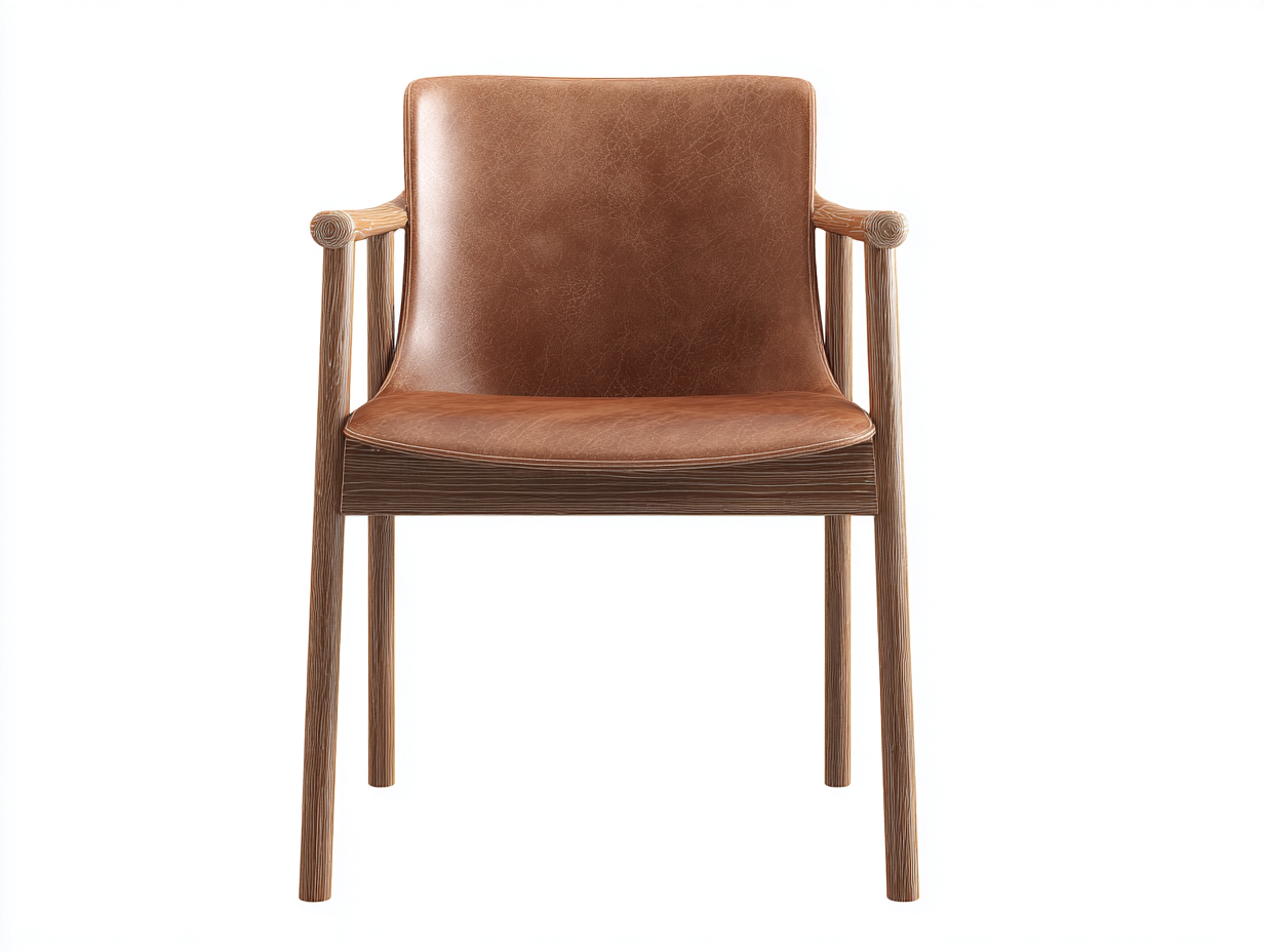 Sedia da pranzo-Pelle sintetica-Legno-60 x 55 x 85 cm-Marrone-Design moderno con braccioli-Corianohaus