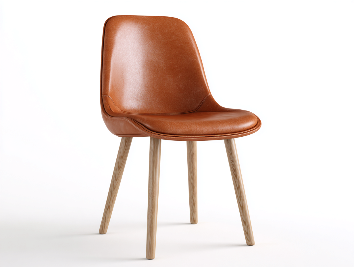 Sedia da pranzo-Pelle sintetica-Legno-55 x 53 x 83 cm-Marrone-Design moderno-Corianohaus