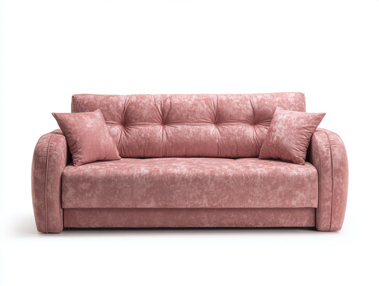 Divano lineare - tessuto - 198x90x82 cm - rosa antico - moderno-Corianohaus