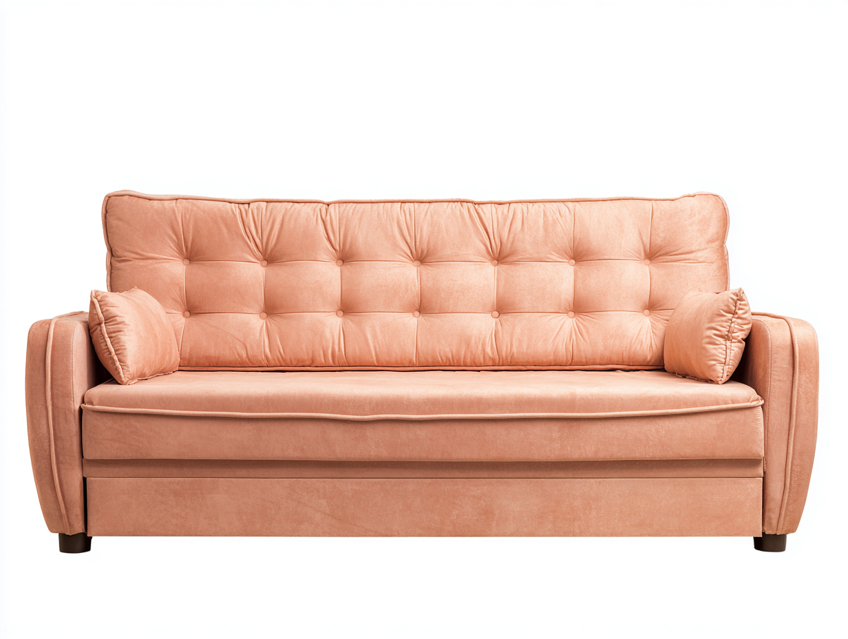 Divano lineare - tessuto - 212x88x84 cm - pesca - classico-Corianohaus