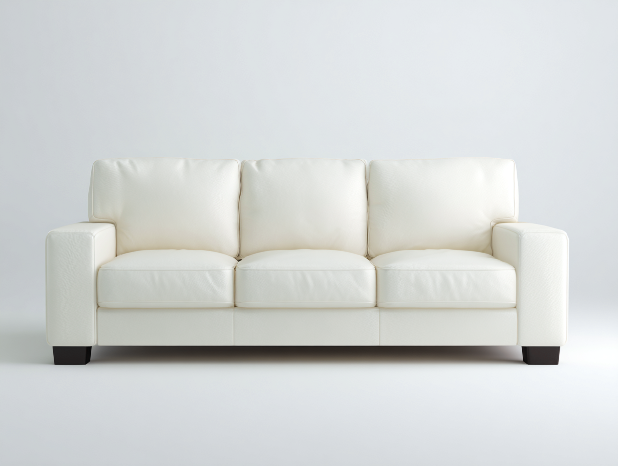 Divano lineare - pelle - 225x92x84 cm - bianco - moderno-Corianohaus