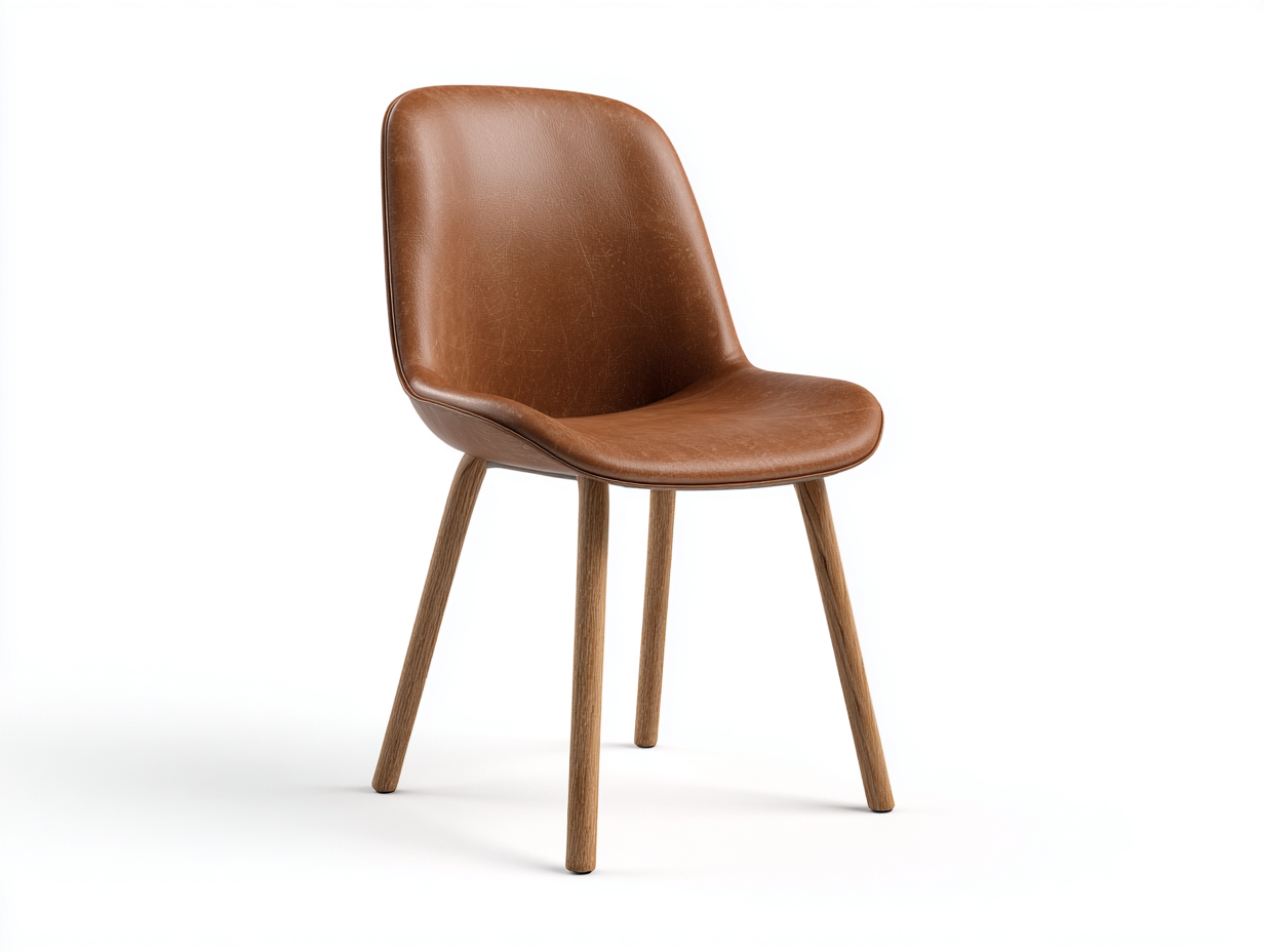 Sedia da pranzo-Pelle sintetica-Legno-54 x 52 x 84 cm-Marrone-Design moderno-Corianohaus