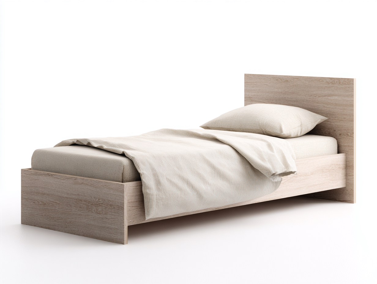 Letto singolo-Legno-205x97x93 cm-Marrone-Design essenziale-Corianohaus