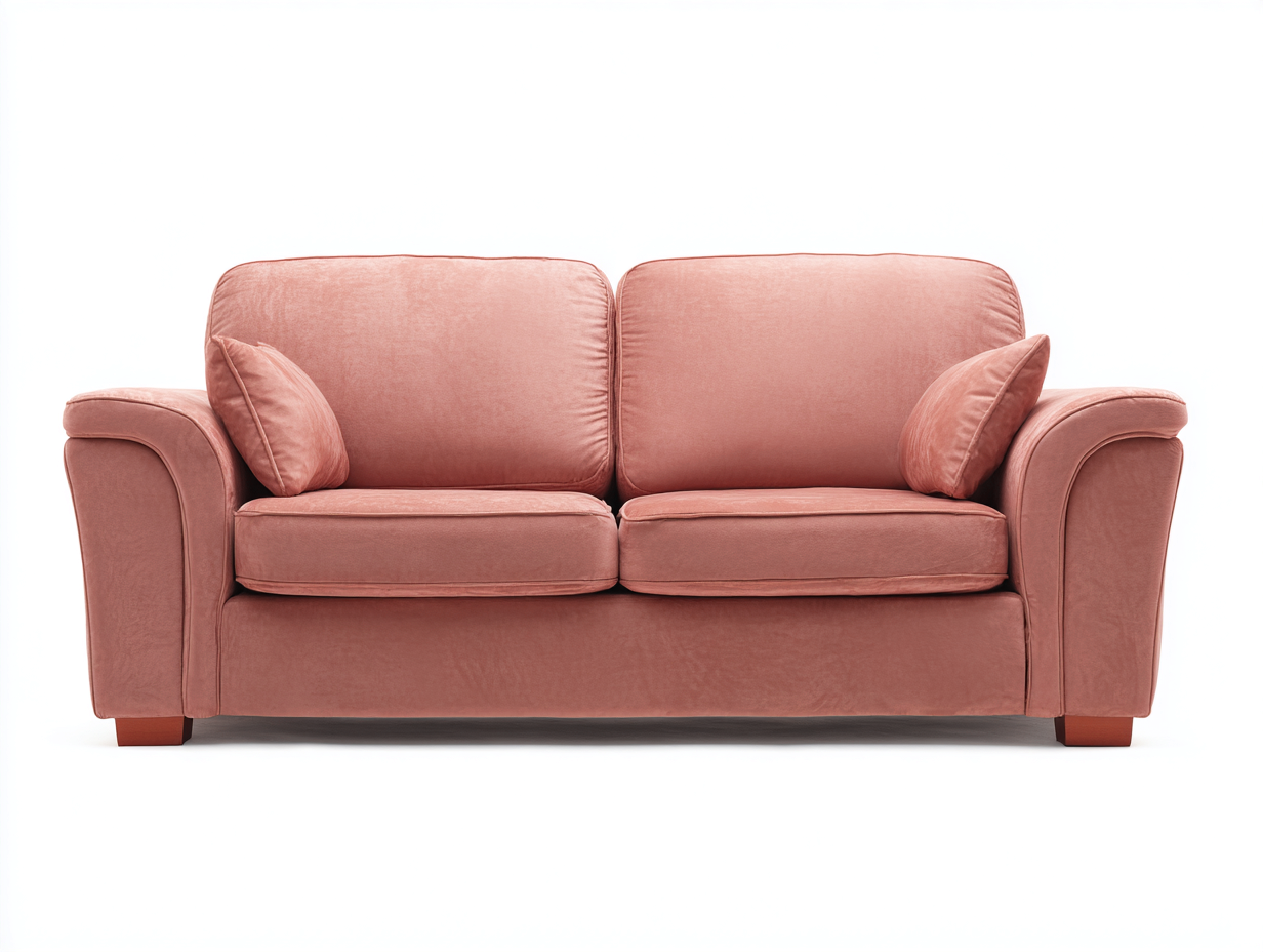 Divano lineare - tessuto - 188x88x84 cm - rosa salmone - classico-Corianohaus
