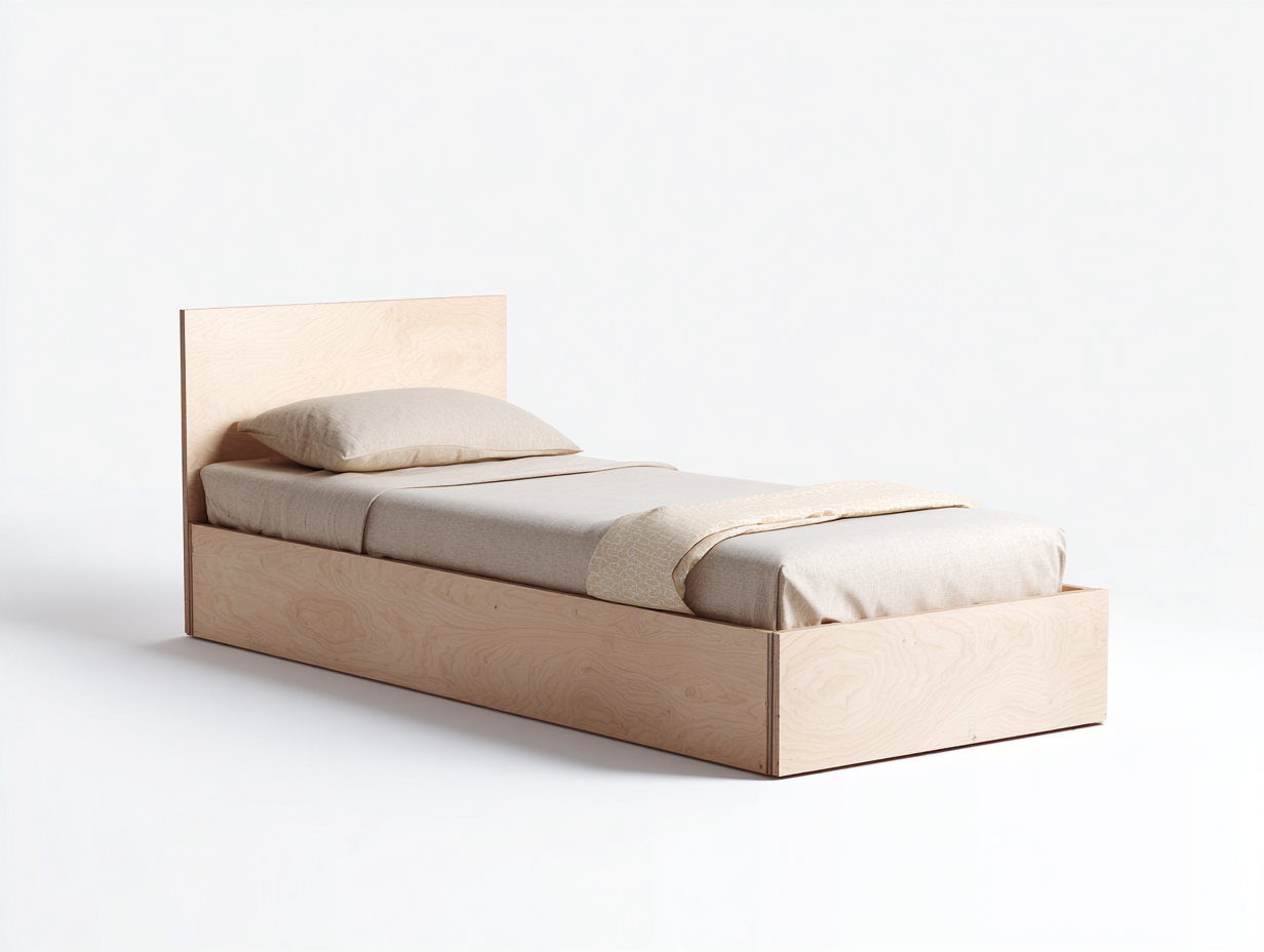 Letto singolo-Legno-206x98x95 cm-Marrone-Design minimalista-Corianohaus