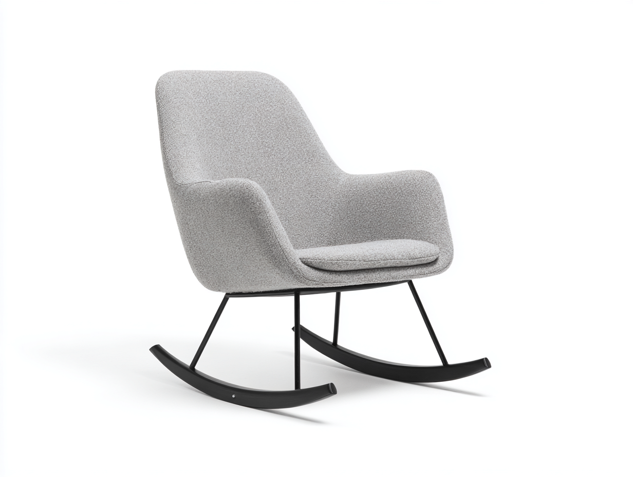 Mecedoras tapizada tela 80x86x94 cm - Gris claro-Negro - Diseño moderno-Gatijahaus
