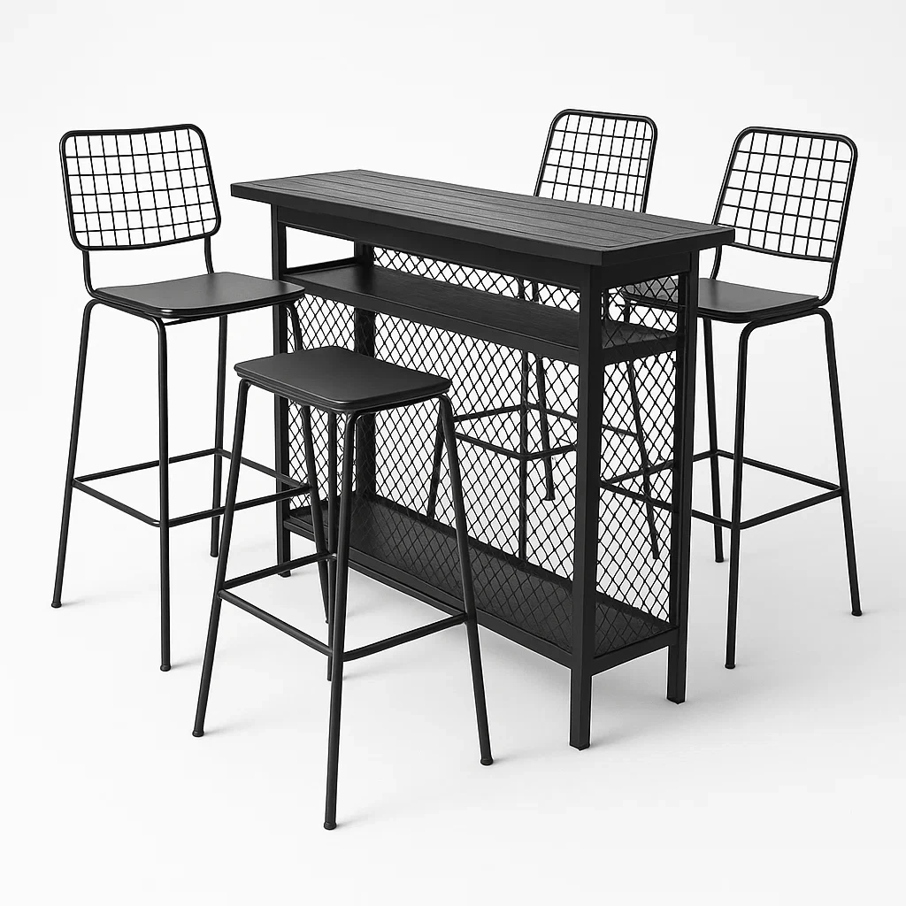 Detente de terrasse,Ensemble bar de terrasse avec tabourets-homelvora