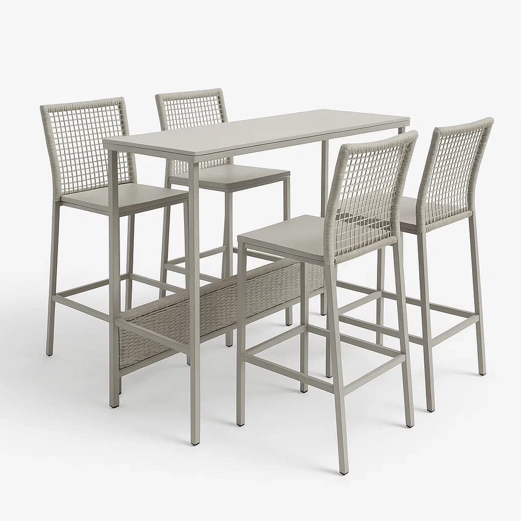 Detente de terrasse,Ensemble bar de terrasse avec tabourets-homelvora