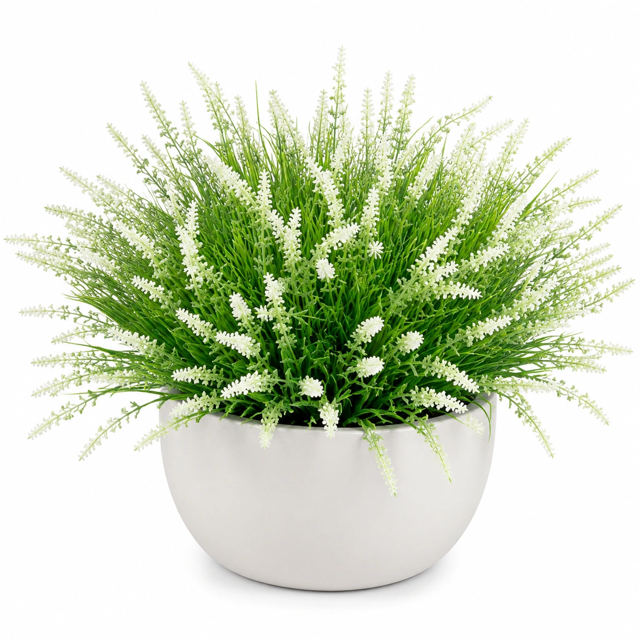 Planta Artificial en Maceta Blanca con Flores Blancas de 25 cm-HOMAV ORA