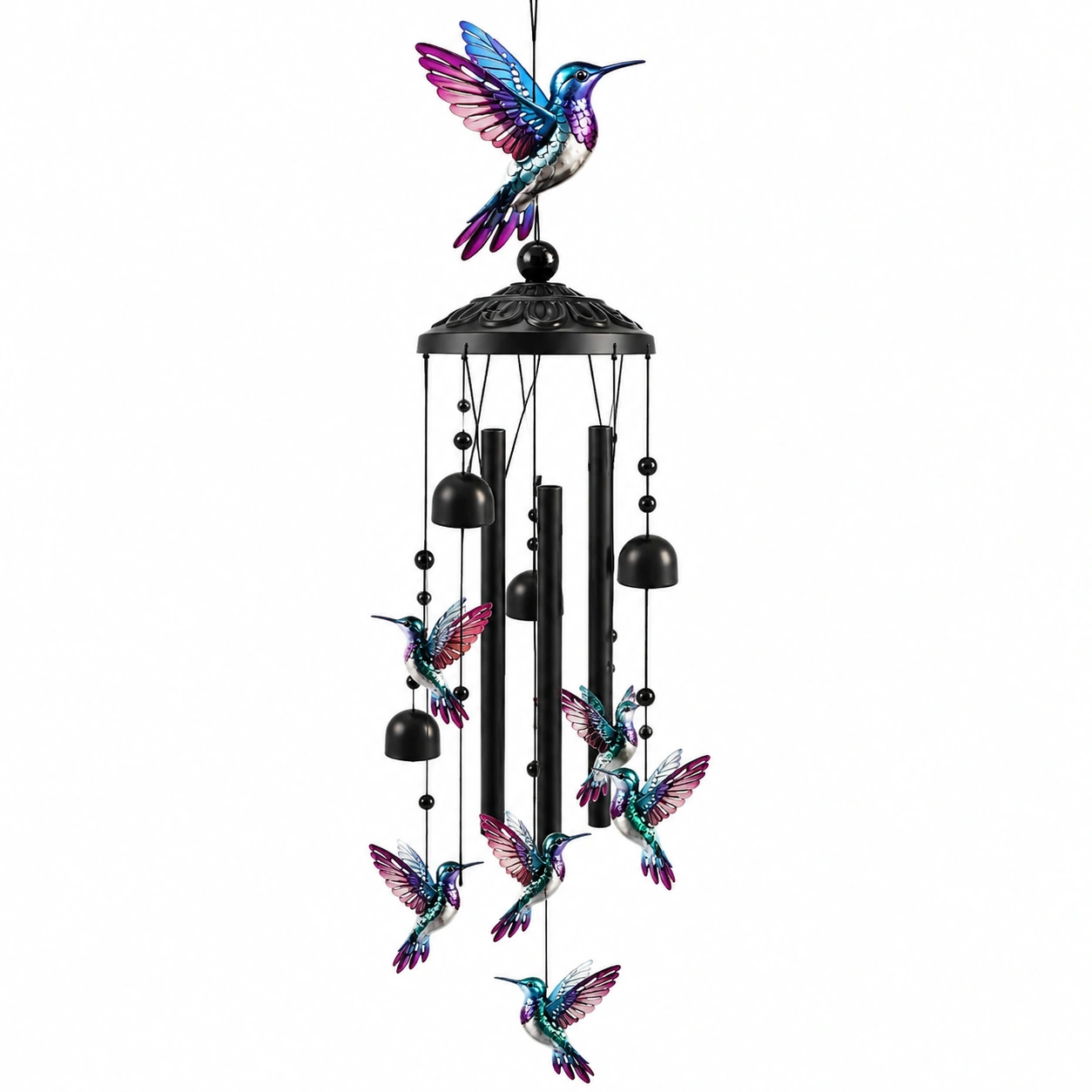 Móvil de viento colibrí multicolor para exteriores colgante-HOMAV ORA
