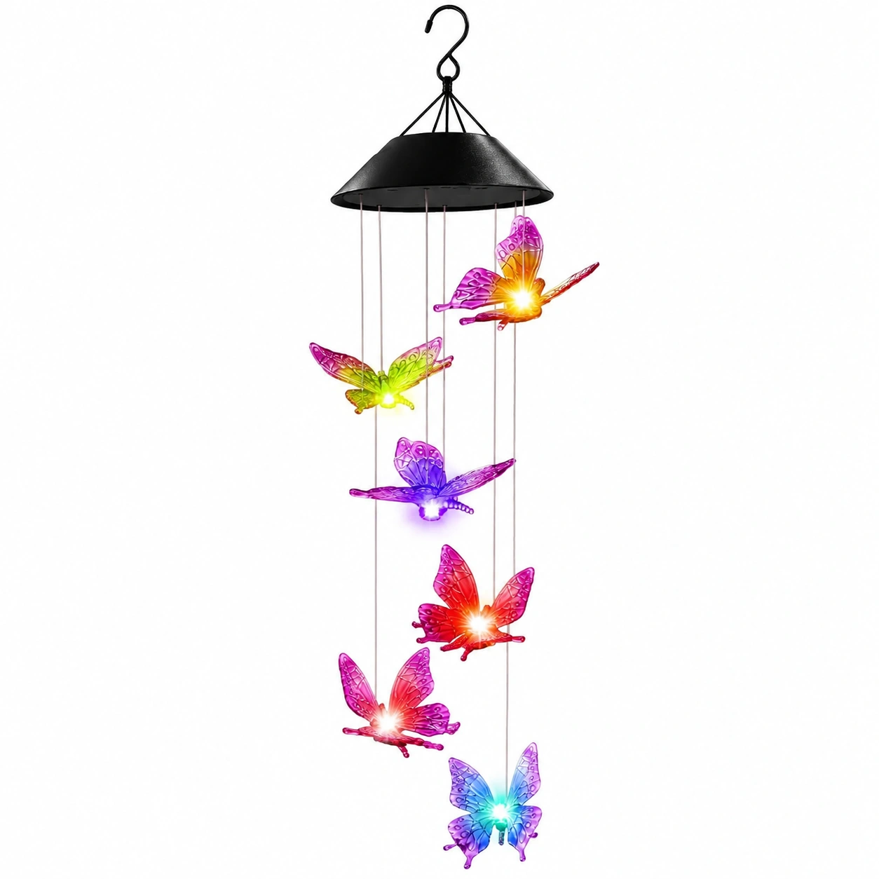Móvil de Viento LED Mariposa Multicolor para Jardín-HOMAV ORA