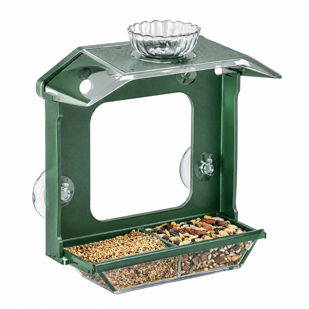 Comedero de Ventana para Pájaros Verde Transparente-HOMAV ORA