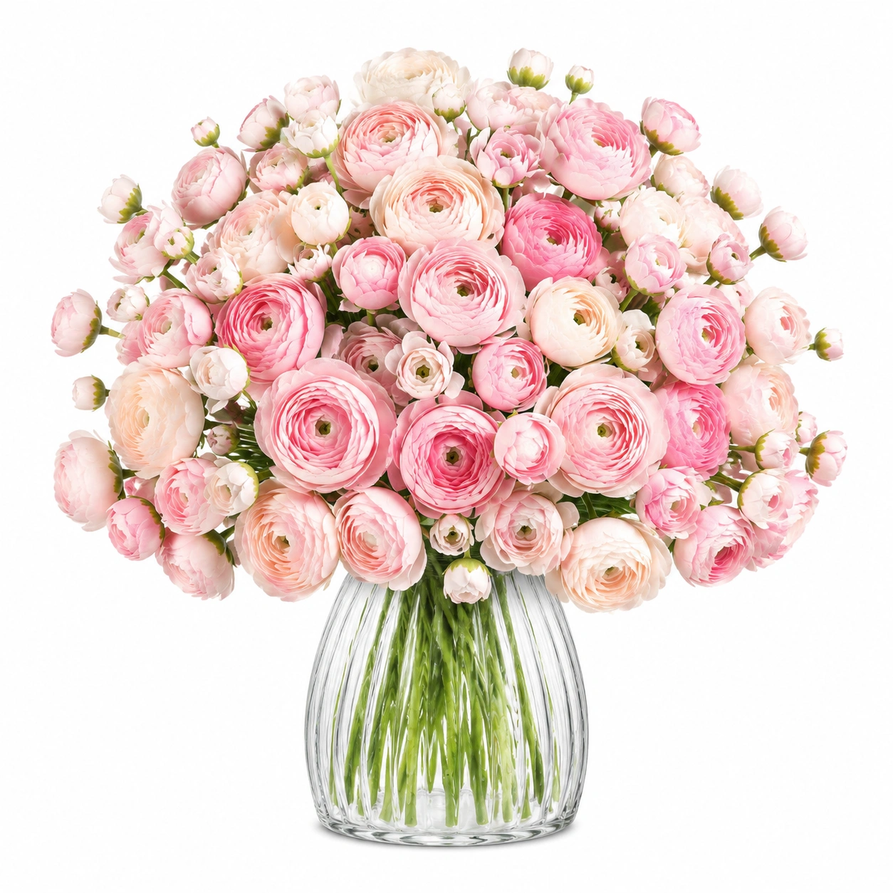 Ramo de Ranúnculos Artificiales para Decoración Rosado y Perla-HOMAV ORA