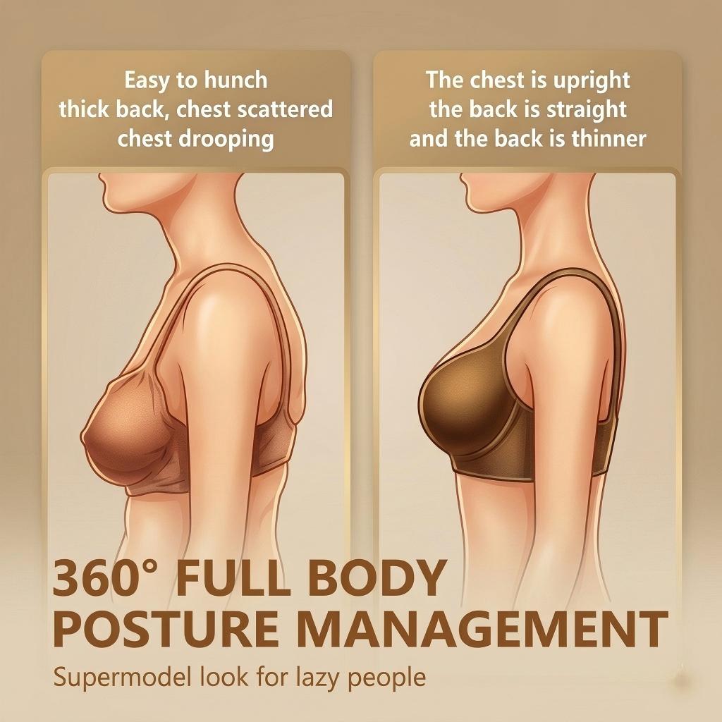 【Postural correction】Soft Breathable Wireless Sports Bra - Women's Full Coverage, Non-Removable Moulded Cups | Beige Yoga Gym Daily Fitness Activewear