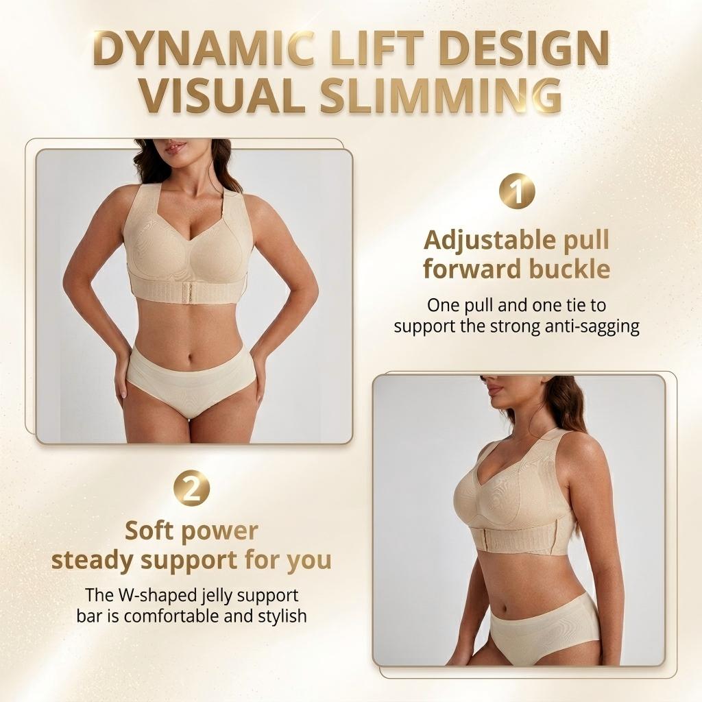 【Postural correction】Soft Breathable Wireless Sports Bra - Women's Full Coverage, Non-Removable Moulded Cups | Beige Yoga Gym Daily Fitness Activewear