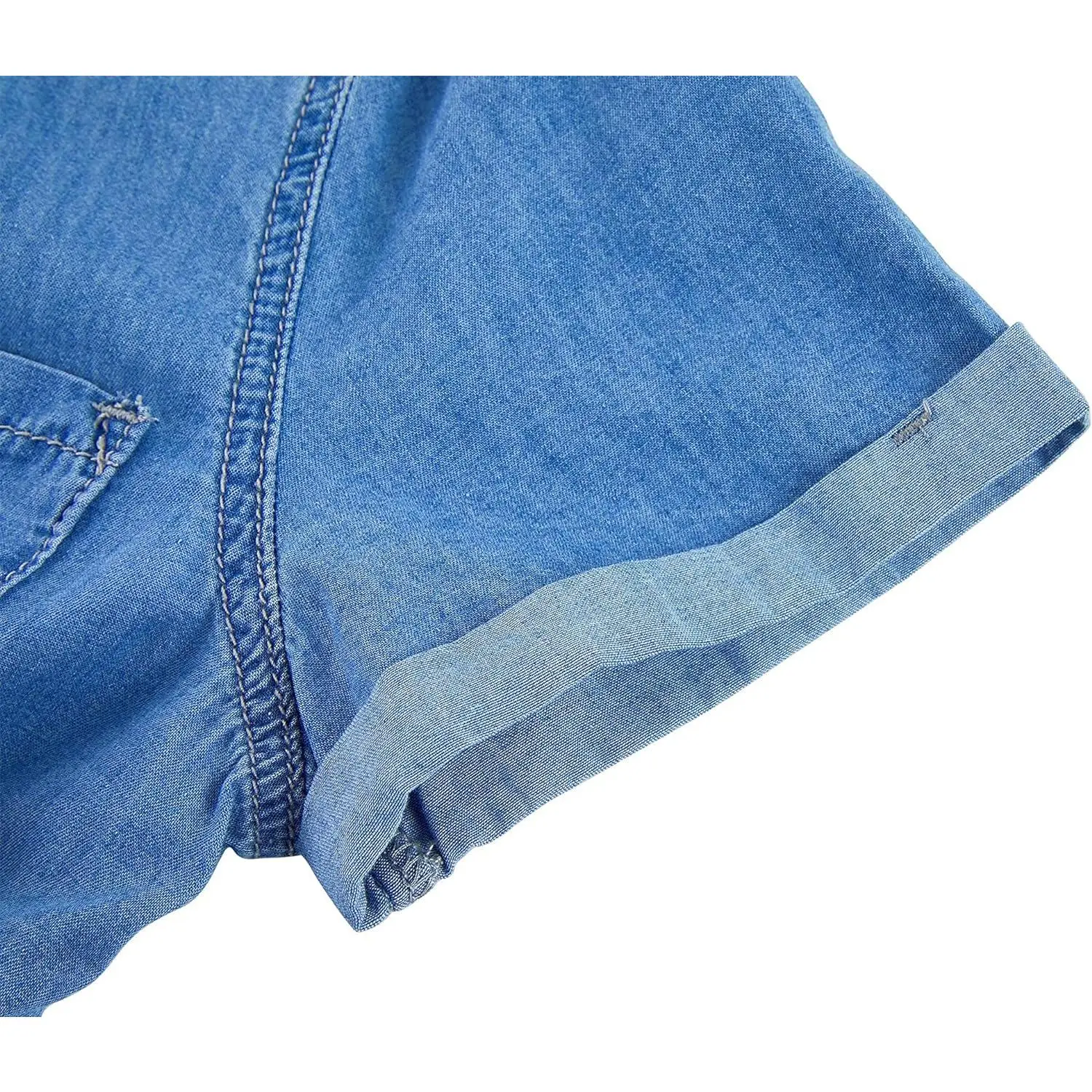 Imily Bela Women Denim Dress Summer Jean Shirt Dress Short Sleeve Button Down Tie Waist Casual Short Dress