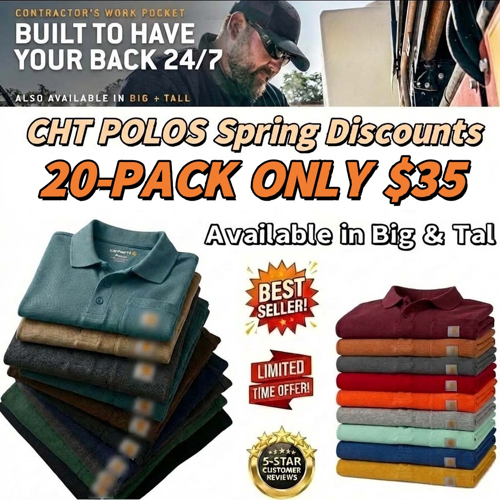 Promotion 🔥🔥CHT Men's Workwear Loose Fit Heavyweight POLOS (Also Available in Big & Tall)