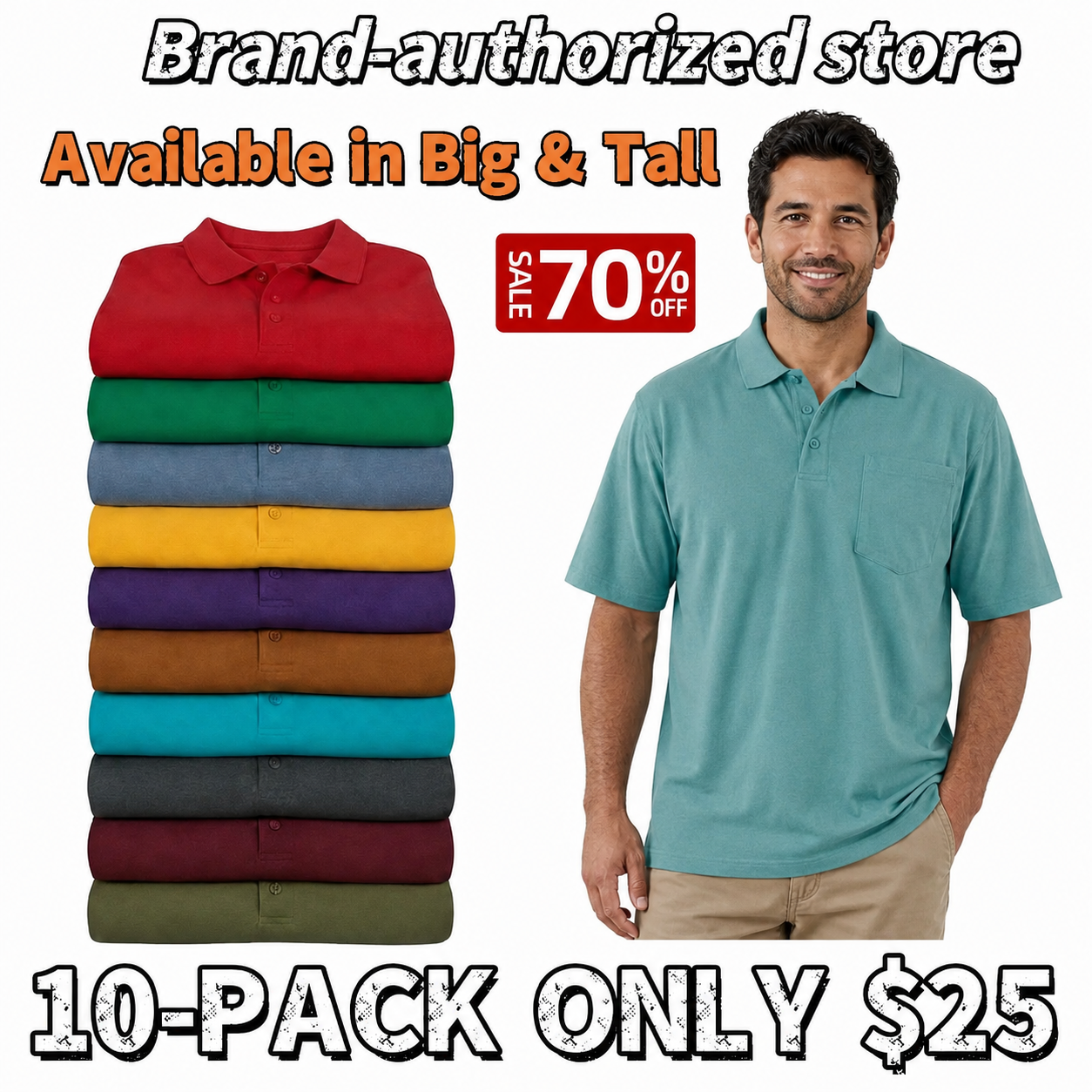 Men's Workwear Loose Fit Heavyweight POLOS (Also Available in Big & Tall)