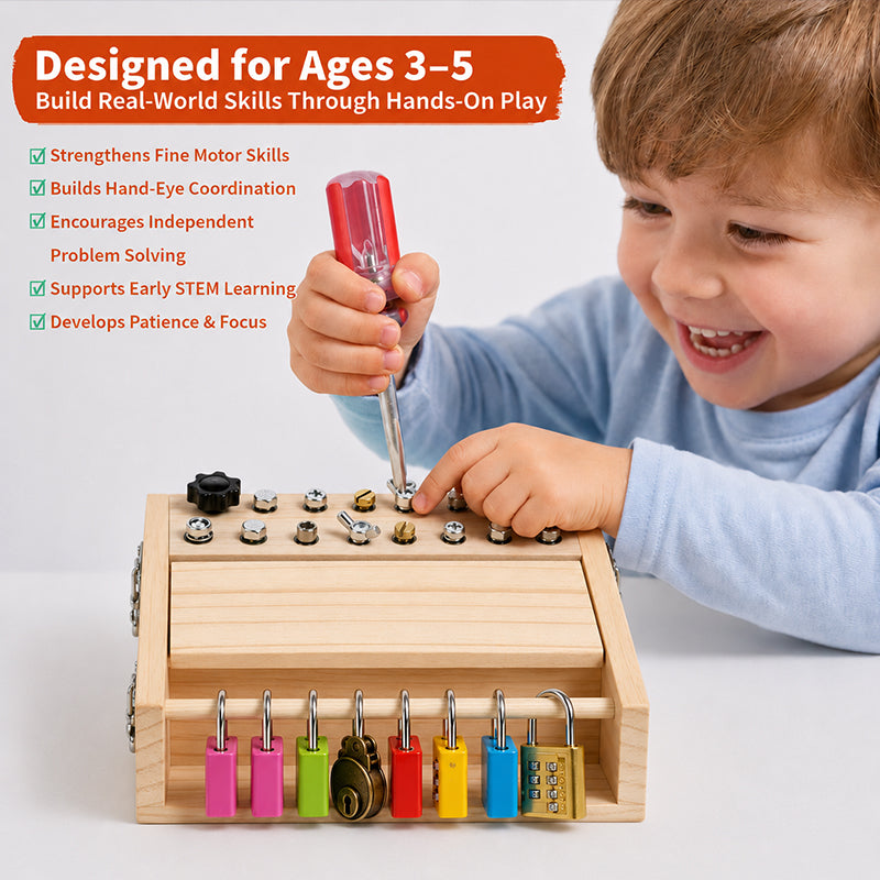 Montessori Screwdriver Lock And Key Board