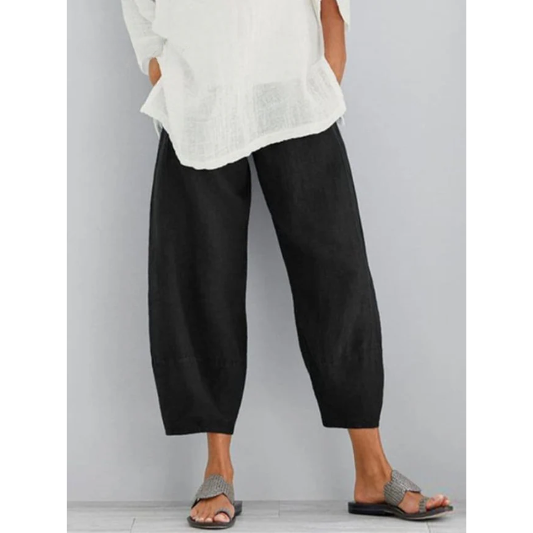 Women's Relaxed Wide-Leg Linen Pants