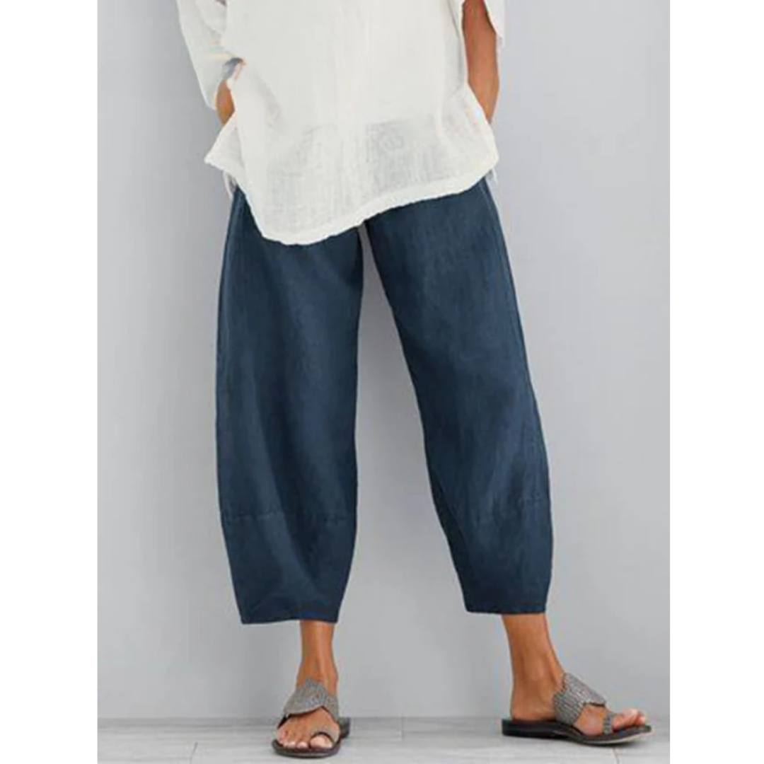 Women's Relaxed Wide-Leg Linen Pants