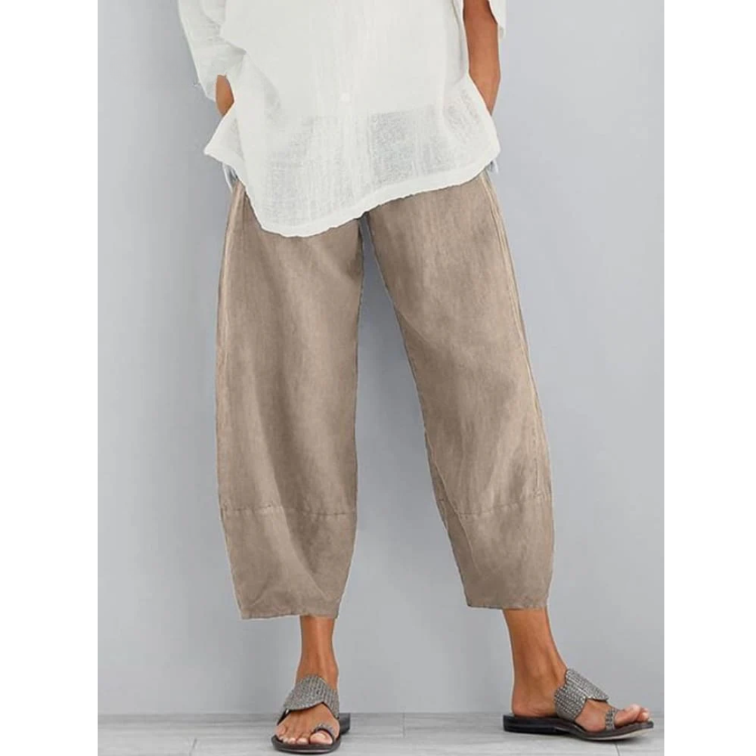 Women's Relaxed Wide-Leg Linen Pants