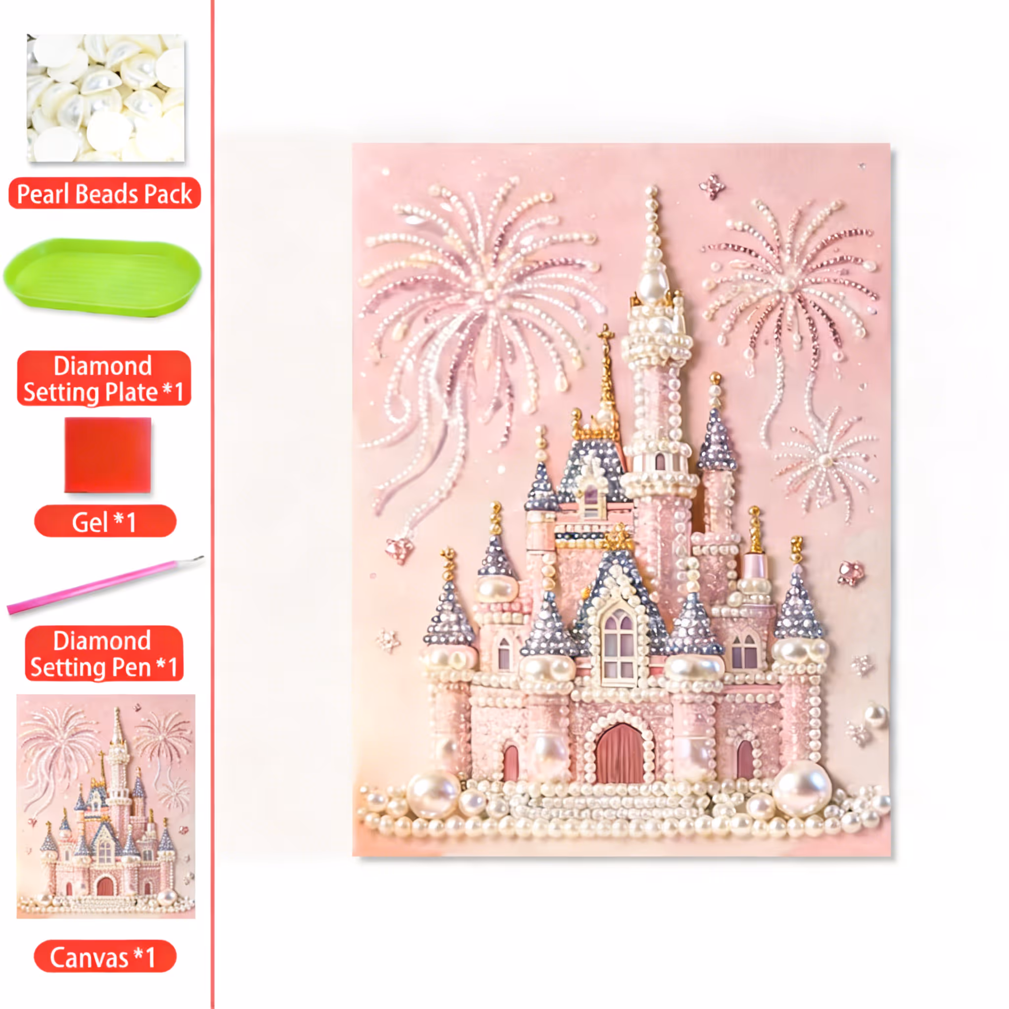 🏰✨DIY Beaded Art Kit - Castle Pearl Painting🎇