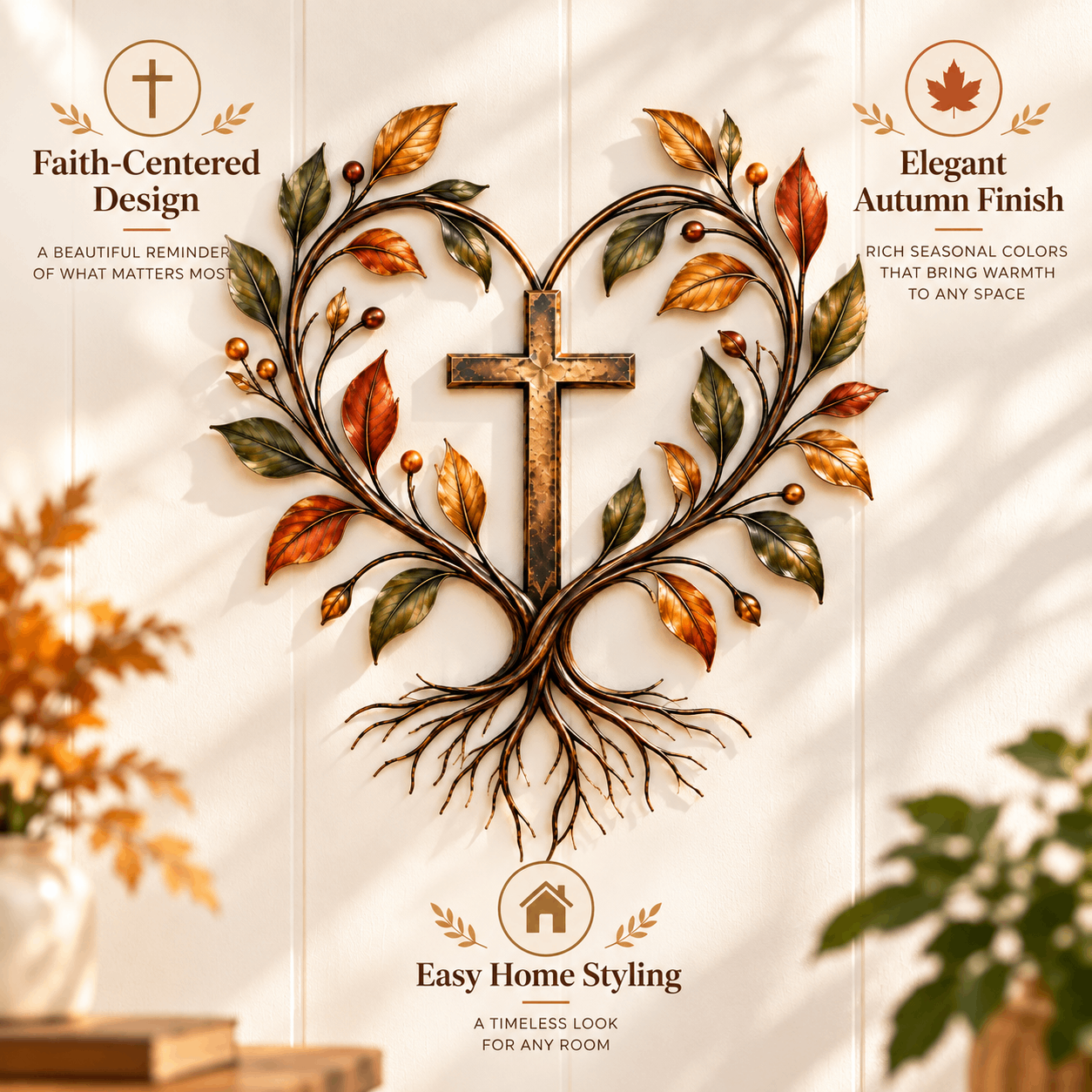 ✝️🌳Faith & Roots Tree of Life Cross Wall Decor，50% Off Christmas Special