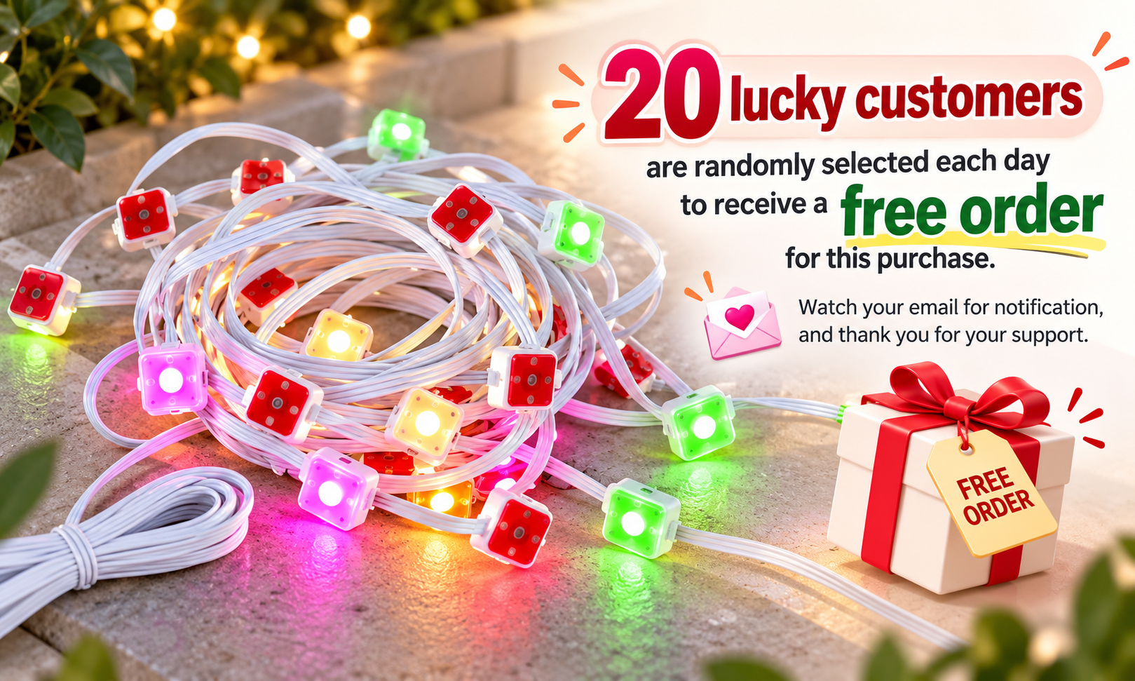 Daily lucky customer free-order promotion