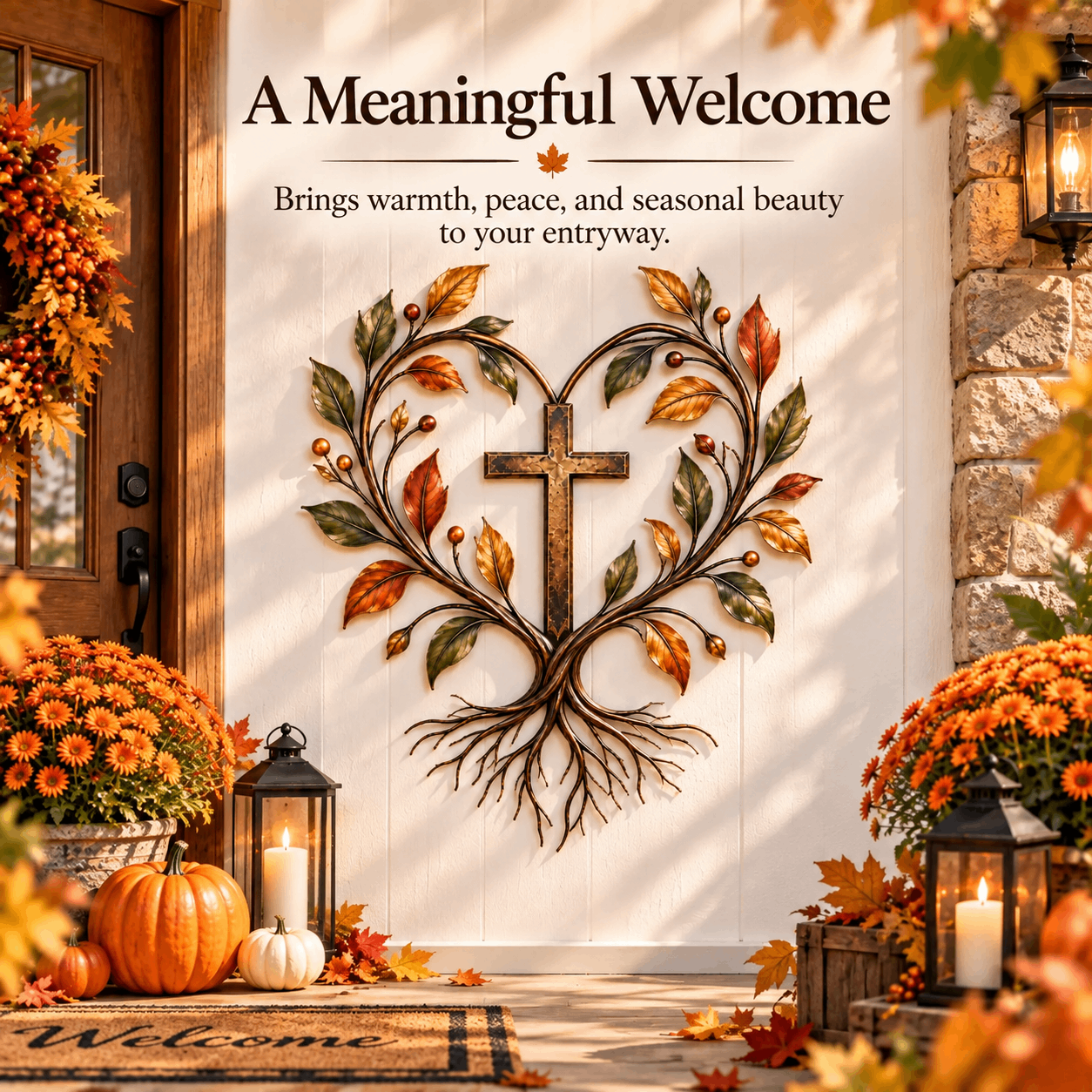 ✝️🌳Faith & Roots Tree of Life Cross Wall Decor，50% Off Christmas Special