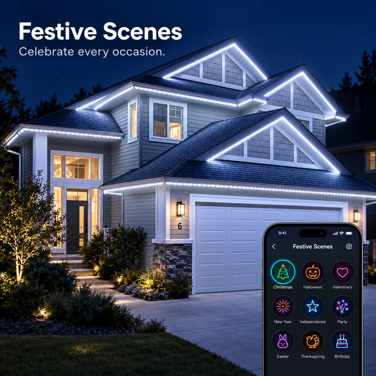 🎅Early Christmas 50% OFF - Smart Rainbow LED Permanent Outdoor Light - Smartlight 🎁