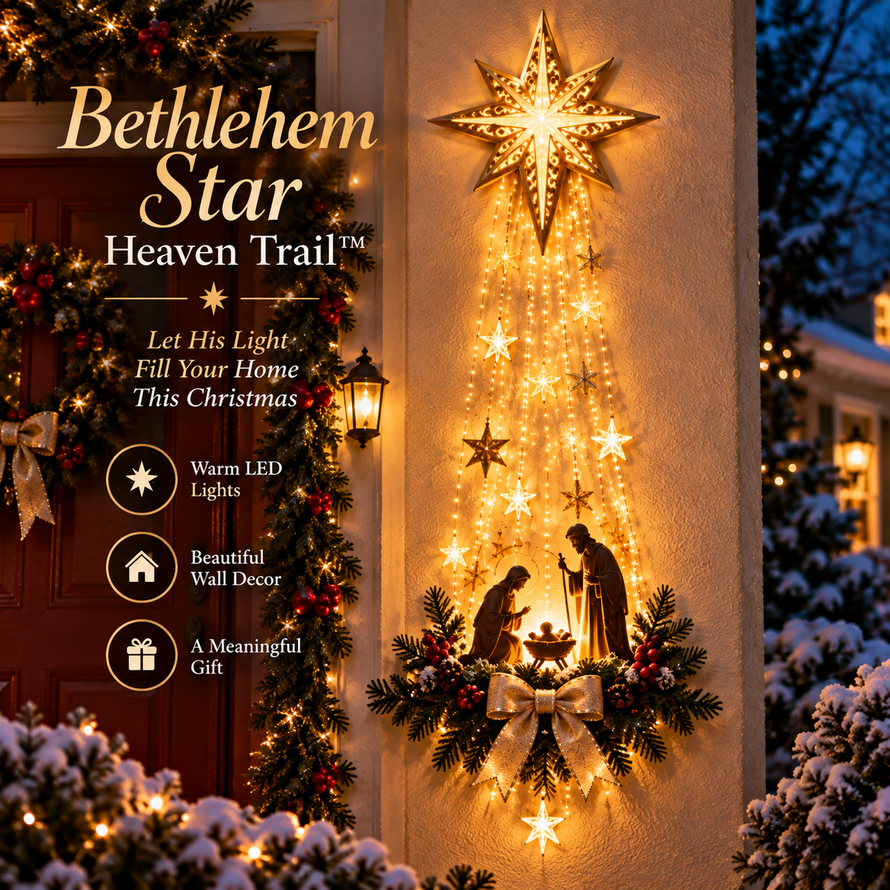 ✨Last Day 90% OFF✨✝️ Bethlehem Star of Sooplix – Lighted Nativity Wall Decor