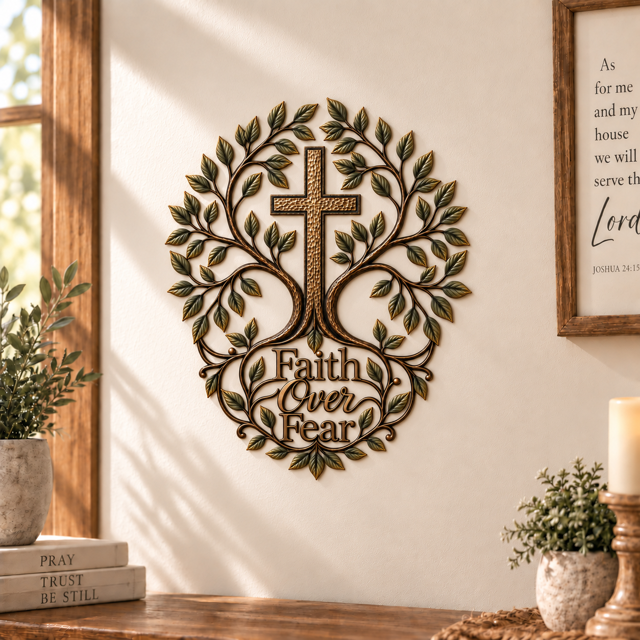 ✝️🌳Faith & Roots Tree of Life Cross Wall Decor，50% Off Christmas Special