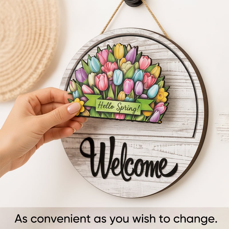 16 Pcs Interchangeable Welcome Sign for Front Door